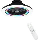 Dlc Group Ovest Kumandalı Tavan Vantilatörü 58 cm LED Aydınlatmalı ve Yüksek Hava Akışı Özelliği - Siyah