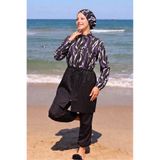 DLC Tekstil Burkini Tam Korumalı Tesettür Mayo Bone Hediyeli Set