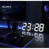 Dlg Akıllı 3D Led Dijital Masa Saati Tarih Sıcaklık Alarm Ayarlanabilir Parlaklık Beyaz Renk