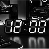 Dlg Akıllı Led Dijital Çift Alarmlı Ayarlanabilir Saat Gece Işığı Siyah - Beyaz