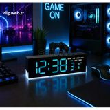 Dlg Akıllı Led Dijital Çift Alarmlı Saat Ayarlanabilir Parlaklık Gece Işığı Mavi