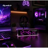 Dlg Akıllı Led Dijital Çift Alarmlı Saat Ayarlanabilir Parlaklık Gece Işığı Pembe