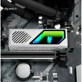 Dlg Argb Senkron Işıklı M.2 Nvme Ssd Soğutucu - Beyaz Renk Özel Seri