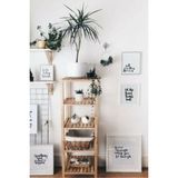 DLN Wooden Design Ahşap Banyo Rafı 5 Katlı - Abanoz