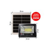 DLS 200W Güneş Enerjili Solar LED Projektör Harici Solar Panelli, 5 Metre Kablolu, Hareketli Konsollu, D