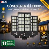 DLS 3'lü Paket 1000W Güneş Enerjili Solar Sokak Lambası Hareket Sensörlü Beyaz LED Aydınlatma
