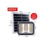 DLS 600W Güneş Enerjili Solar LED Projektör Harici Solar Panelli, 5 Metre Kablolu, Hareketli Konsoll