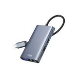 DM CHB055 Type-C to HDMI VGA RJ45 Ethernet 3xUSB 3.0 Aux PD TF SD Kart Okuyucu Dönüştürücü