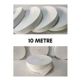 Dm Dikişmarket 10 Metre - Beyaz Bel Paça Yassı Geniş Lastik Lateks Ürün - Elastik Bant - Don Lastiği 2,5Cm