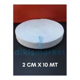 Dm Dikişmarket 10 Metre - Beyaz Bel Paça Yassı Geniş Lastik Lateks Ürün - Elastik Bant - Don Lastiği 2Cm