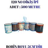 Dm Dikişmarket 120 No Karışık Renkli Dikiş Ipliği Küçük Boy Dikiş Ipi Makara (500 Mt)-Yerli Üretim 6li Set - SET5