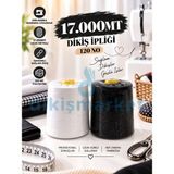 dm dikişmarket 120 Numara Yarım Kiloluk Dikiş İpi siyah/beyaz - yarım kg siyah /beyaz