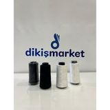 dm dikişmarket 150 Denye Polyester Ip Overlok Makinası Için uygundur 2 beyaz 2 siyah - set5