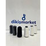 dm dikişmarket 150 Denye Polyester Ip Overlok Makinası Için uygundur 3 siyah 3 beyaz - set6