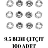 dm dikişmarket 9,5 mm Bebe çıt çıt (100 adet )Tulumba El Pres Makinasına Uyumludur - bebeçıtçıt