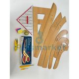 Dm Dikişmarket Dikiş Başlangıç Seti Rigalı Set (7li Riga /modelist Gönyesi /çizgi Sabun/ Çıt Makas/ Mezura/ Küçük, Büyük ilik Açıcı/ Toplu iğne/ Altın Makas) - RİGALI SET 1