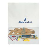 Dm Dikişmarket Dikişe Başlangıç Seti (Riga Takımı,Geoderik Cetvel,Mezura,Kumaş Makası,Çizgi Sabunu) Ahşap Riga