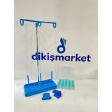 dm dikişmarket Ev Tipi Dikiş Makina ÇARDAK VE AKSESUARLARI MAVİ SET (ÇARDAK /25Lİ EV TİPİ MASURA /ÇİZGİ SABUNU/ MIKNATISLI SİPER) - mavi 2