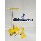 dm dikişmarket Ev Tipi Dikiş Makina Setleri /Dikişe Başlangıç Seti /SARI SET (iğnedanlık/ çardak/ mezura/çıt makas/küçük ,büyük ilik açıcı/ çizgi sabunu ) - sarı