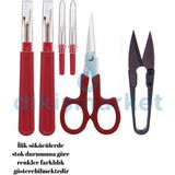 dm dikişmarket Ev Tipi Iplik Sökücü Ilik Açıcı Metal Iplik Temizleme Makası Seti