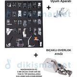 dm dikişmarket Ev Tipi Makina Kullananlar İçin GT-32Lİ Ayak Seti - Ayak bağlantı -Bıçaklı Overlok Ayağı 3lü set - overlok-bağlantılı