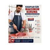 Dm Dikişmarket Koruyucu Çelik Eldiven/Kasap Eldiveni Paslanmaz Metal/Önlük Hediyeli Ekru