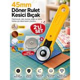 Dm Dikişmarket Kumaş, Deri, Kağıt Kesim Ruleti 45MM Döner Rulet Kesici Bıçak Yedek Bıçaklı - rulet+bıçak