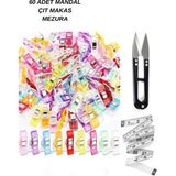 dm dikişmarket Kumaş Mandalı Kağıt Plastik Klips Tutucu Mandal 60 Adet Set - 60li set
