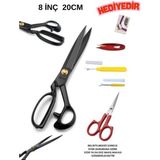 dm dikişmarket Pın 8 inç 20 cm Kot Kumaş Makası Seti- Nakış makası-ilik açıcı küçük,büyük-toplu iğne - 8 inç set