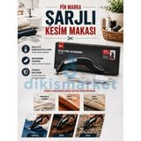 dm dikişmarket Pın Şarjlı Kumaş Kesim Makası Taşınabilir Şarj Edilebilir Elektrikli Çok Amaçlı Kumaş Kesim Makası