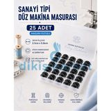 dm dikişmarket Sanayi Tipi Düz Makina Için 25 Adet Siyah Delikli Metal Masura Seti