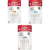 dm dikişmarket Singer 2045 12-14-16 Jarse esnek Dikiş makina iğnesi 3lü set - 2045-12-14-16
