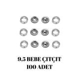 Dm Dikişmarket Tulumba El Presi Makinasına Uyumlu 100Adet 9,5 Bebe Çıtçıt 9,5 Sedefli