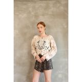 DM DİLAN MODA KADIN TIĞ İŞİ KREM BLUZ