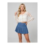 DM DİLAN MODA KADIN TIĞ İŞİ STANDART BEDEN DÜĞMELİ CROP HIRKA