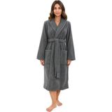Dm Home Collection Battal Boy Pamuklu Şalyaka Erkek Kadın Bornoz - Gri