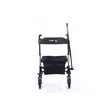 Dm9102 Lüx Rollator Alüminyum Oturaklı Yürüteç Katlanır Sırt Desteği Frenli Katlanır