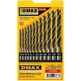DMAX HSS Metal Matkap Uç Seti, 13 Parça, 1.5mm-6.5mm Ölçü Aralığı, Yüksek Hızlı, Profesyonel El Aletleri