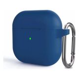 Dmay Airpods 3. Nesil Uyumlu Silikon Lüx Kılıf+Kancalı - Lacivert