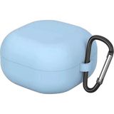 Dmay Samsung Galaxy Buds 4 Kulaklık Uyumlu Mat Silikon Kılıf+Kanca - Açık Mavi