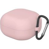 Dmay Samsung Galaxy Buds 4 Pro Kulaklık Uyumlu Mat Silikon Kılıf+Kanca - Pembe