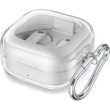 Dmay Samsung Galaxy Buds 4 Pro Kulaklık Uyumlu Mat Silikon Kılıf+Kanca - Şeffaf