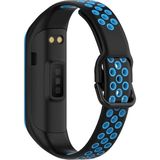 Dmay Samsung Galaxy Fit 2 (R-220) Akıllı Bileklik Uyumlu Delikli Nike Silikon Kordon Kayış - Mavi