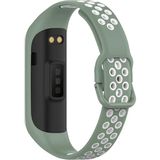 Dmay Samsung Galaxy Fit 2 (R-220) Akıllı Bileklik Uyumlu Delikli Nike Silikon Kordon Kayış - Yeşil