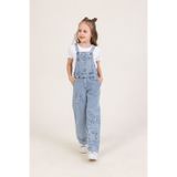 DMB BOYS & GIRLS 4-14 Yaş Kız Çocuk Yıldız Detaylı Pamuk Denim Slopet Askılı Kot Tulum