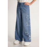 DMB BOYS & GIRLS 8-14 Yaş Kız Çocuk Yıldız Detaylı İndigo Denim Pantolon