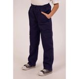 Dmb Boys & Girls Dmb Erkek Çocuk Ayarlanabilir Lastikli Bel Düğme+Fermuar Kapama Kargo Cepli Dokuma Kot Jeans Pantolon Lacivert - 5 - 6 Yaş