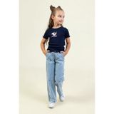 DMB BOYS & GIRLS Kız Çocuk Kalp Detaylı Geniş Paça Jean Pantolon