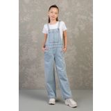 DMB BOYS & GIRLS Rahat Geniş Paça Cepli Denim Salopet Jean Kız Çocuk Tulum