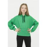 Dmb Kids 9-14 Yaş Kız Çocuk Balon Kol Kapüşonlu Crop Sweathirt - 10 - 11 Yaş - Yeşil